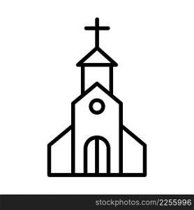 Church Icon. Bold outline design with editable stroke width. Vector Illustration.