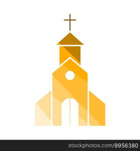 Church Icon. Flat Color Ladder Design. Vector Illustration.