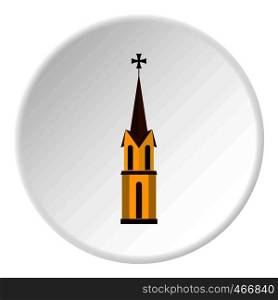 Church icon in flat circle isolated vector illustration for web. Church icon circle