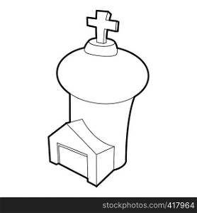 Church icon. Outline illustration of church vector icon for web. Church icon, outline style