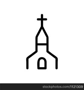 Church icon vector. A thin line sign. Isolated contour symbol illustration. Church icon vector. Isolated contour symbol illustration