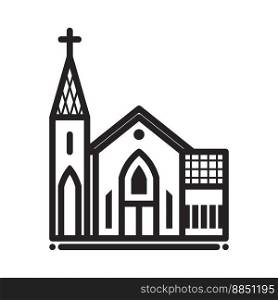 Church icon vector illustration logo template.