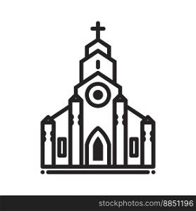 Church icon vector illustration logo template.