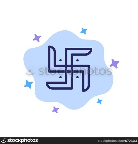Church, Indian, Pray, Religion Blue Icon on Abstract Cloud Background