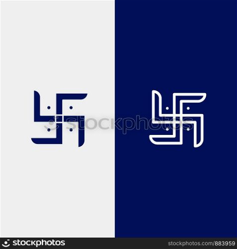 Church, Indian, Pray, Religion Line and Glyph Solid icon Blue banner Line and Glyph Solid icon Blue banner