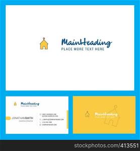 Church Logo design with Tagline & Front and Back Busienss Card Template. Vector Creative Design