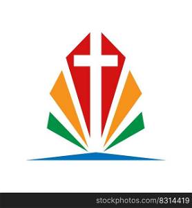 Church logo icon design illustration