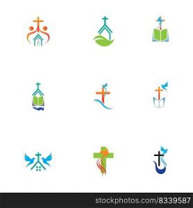 church logo set  vector illustration design template