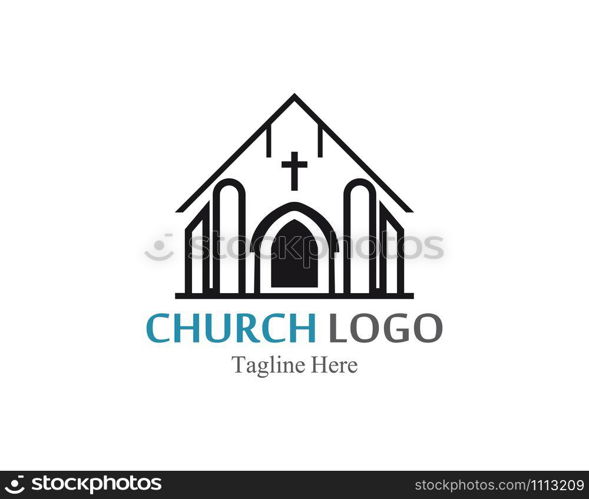 Church Logo template, design vector, emblem creative symbol