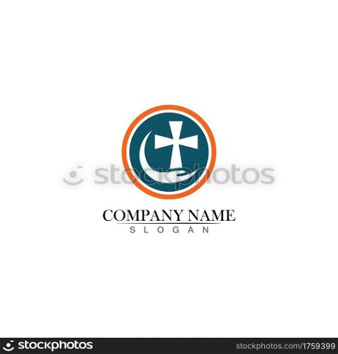 Church logo template design vector illustration