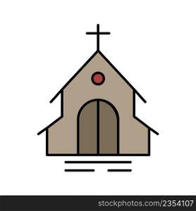 Church, religion building glyph icon isolated on white. Vector Illustration. Church, religion building glyph icon isolated on white. EPS10