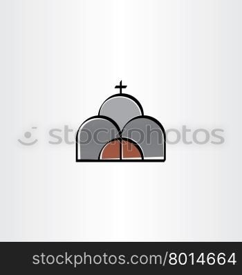 church stylized vector icon sign design