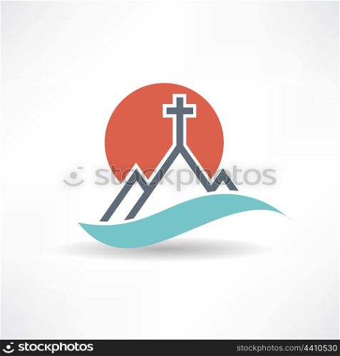 church sun abstract icon