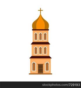 Church tower icon. Flat illustration of church tower vector icon for web. Church tower icon, flat style