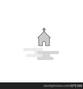 Church Web Icon. Flat Line Filled Gray Icon Vector