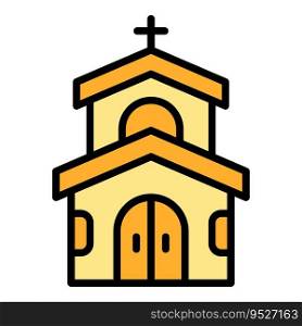 Church wedding icon outline vector. Event service. Ceremony party color flat. Church wedding icon vector flat