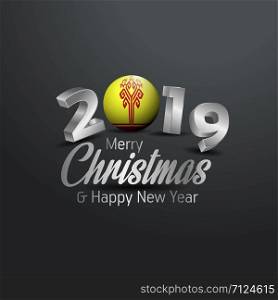 Chuvashia Flag 2019 Merry Christmas Typography. New Year Abstract Celebration background