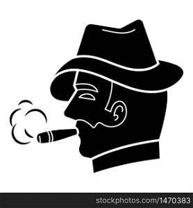 Cigar gentleman icon. Simple illustration of cigar gentleman vector icon for web design isolated on white background. Cigar gentleman icon, simple style