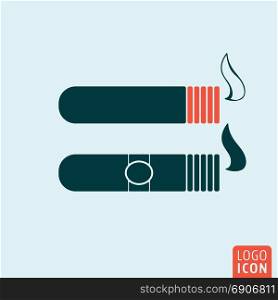 Cigar icon isolated. Cigar icon isolated. Smoking sigars symbol. Vector illustration