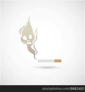 Cigarette and smoke icon illustration
