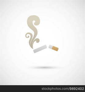 Cigarette and smoke icon illustration