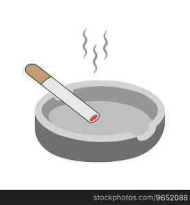 cigarette ashtray icon logo vector design template