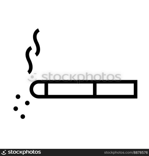 Cigarette icon line isolated on white background. Black flat thin icon on modern outline style. Linear symbol and editable stroke. Simple and pixel perfect stroke vector illustration