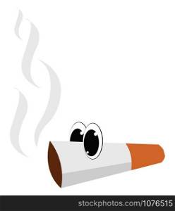 Cigarette, illustration, vector on white background.