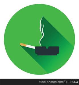 Cigarette in an ashtray icon. Flat color design. Vector illustration.