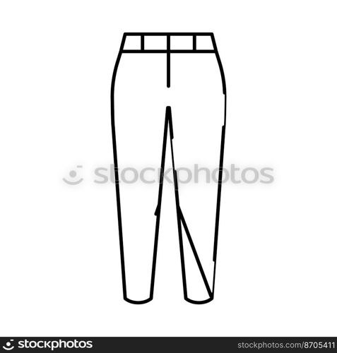 cigarette pants clothes line icon vector. cigarette pants clothes sign. isolated contour symbol black illustration. cigarette pants clothes line icon vector illustration