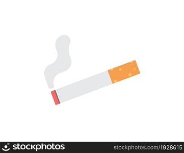 Cigarette simple illustration. Smoke icon. Tabacco concept sign in vector flat style.