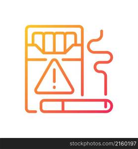 Cigarette smuggling gradient linear vector icon. Illegal tobacco trade. Cigars trafficking. Criminal distribution. Thin line color symbol. Modern style pictogram. Vector isolated outline drawing. Cigarette smuggling gradient linear vector icon