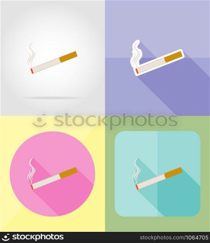 cigarette symbol service flat icons vector illustration isolated on background