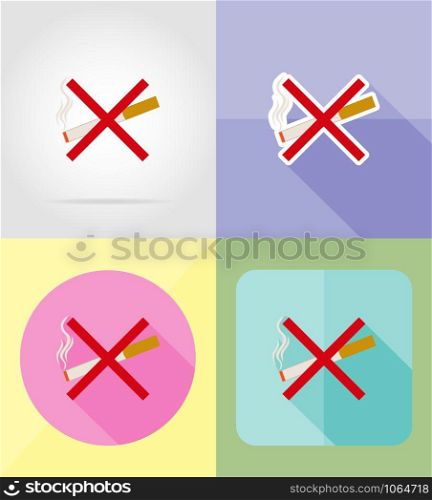 cigarette symbol service flat icons vector illustration isolated on background