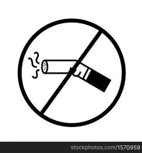 Cigarettes icon No smoking sign