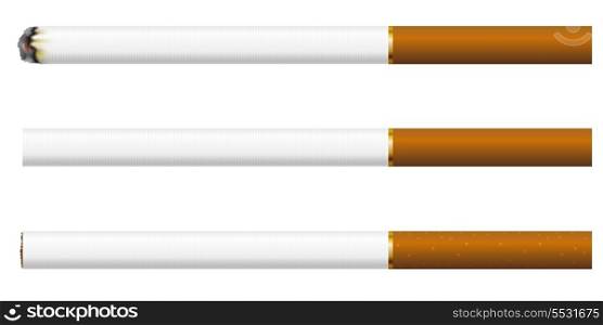 Cigarettes on a white background