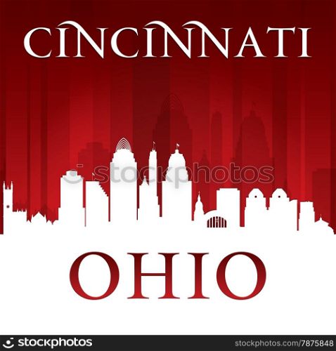 Cincinnati Ohio city skyline silhouette. Vector illustration