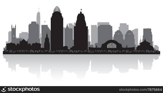 Cincinnati Ohio city skyline vector silhouette illustration