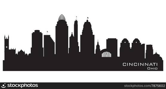 Cincinnati Ohio skyline Detailed vector silhouette