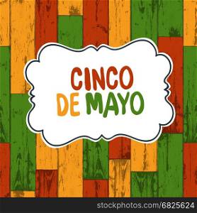 Cinco de Mayo vector illustration. 5 of May holiday background. Cinco de Mayo holiday wooden colored background.