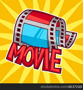 Cinema and movie advertising background in cartoon style. Cinema and movie advertising background in cartoon style.