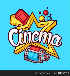 Cinema and movie advertising background in cartoon style. Cinema and movie advertising background in cartoon style.