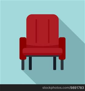 Cinema armchair icon. Flat illustration of cinema armchair vector icon for web design. Cinema armchair icon, flat style