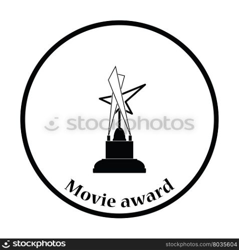 Cinema award icon. Thin circle design. Vector illustration.