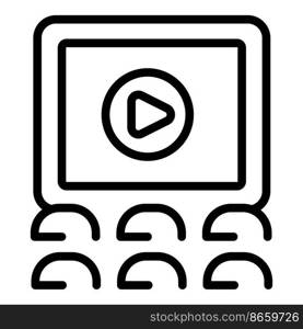 Cinema building icon outline vector. Video film. Book mobile. Cinema building icon outline vector. Video film