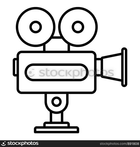 Cinema camera icon. Outline cinema camera vector icon for web design isolated on white background. Cinema camera icon, outline style