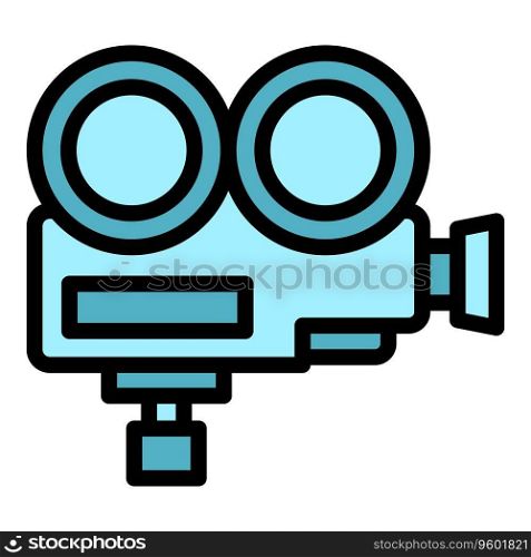Cinema camera icon outline vector. Car screen. Air show color flat. Cinema camera icon vector flat