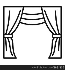 Cinema curtains icon. Outline cinema curtains vector icon for web design isolated on white background. Cinema curtains icon, outline style