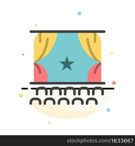 Cinema, Debut, Film, Performance, Premiere Abstract Flat Color Icon Template