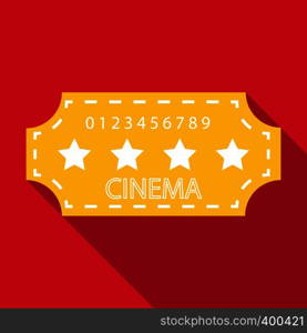 Cinema emblem icon. Flat illustration of cinema emblem vector icon for web. Cinema emblem icon, flat style